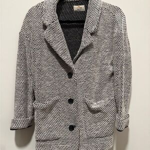 Marine Layer Black and White Textured Blazer